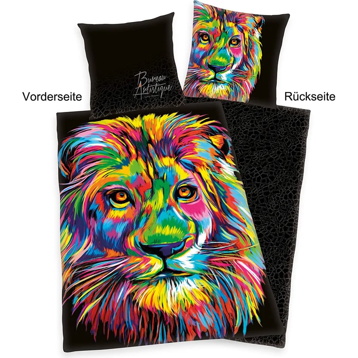 Herding Bettwäsche-Set 'Löwe' 80x80/155x220 – Bild 2