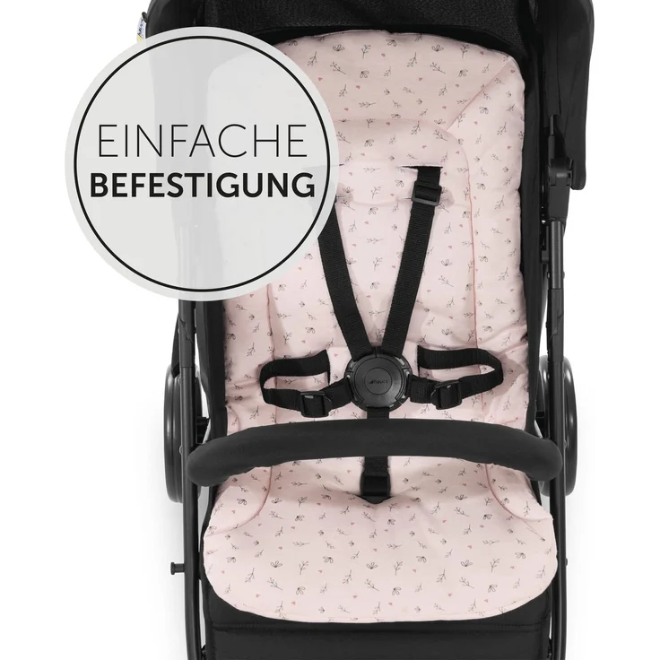 Hauck Universal Sitzauflage für Buggys, Kinderwagen, Fahrradanhänger, Baumwolle, Atmungsaktiv, Weich, Einfache Befestigung ,Sommer & Winter, Flowers Rose - Preisvergleich – Bild 3