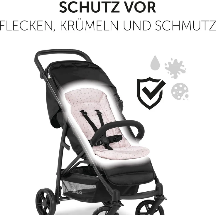 Hauck Universal Sitzauflage für Buggys, Kinderwagen, Fahrradanhänger, Baumwolle, Atmungsaktiv, Weich, Einfache Befestigung ,Sommer & Winter, Flowers Rose - Preisvergleich – Bild 6