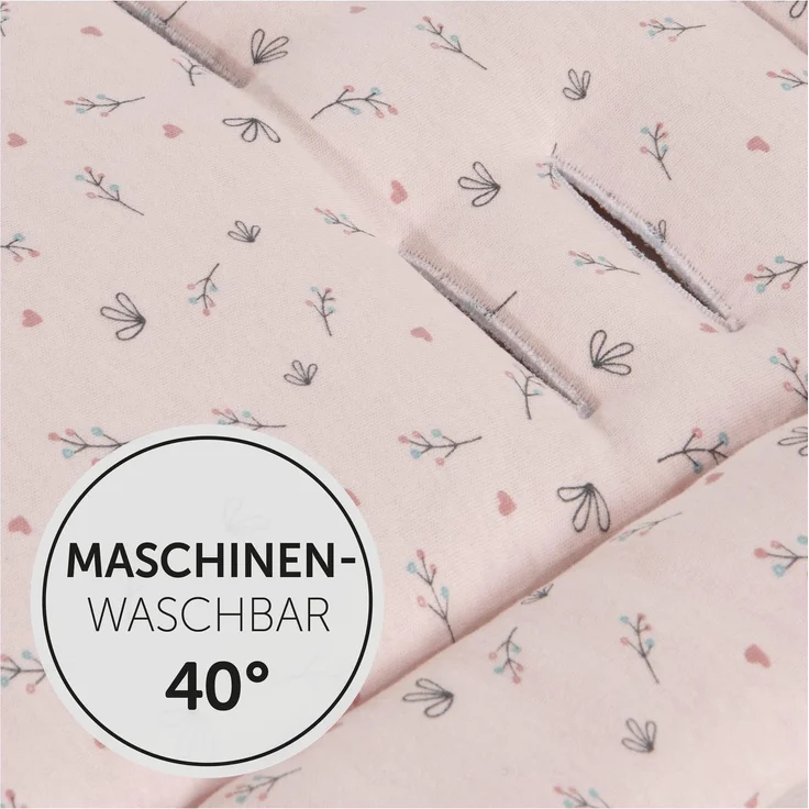 Hauck Universal Sitzauflage für Buggys, Kinderwagen, Fahrradanhänger, Baumwolle, Atmungsaktiv, Weich, Einfache Befestigung ,Sommer & Winter, Flowers Rose - Preisvergleich – Bild 7