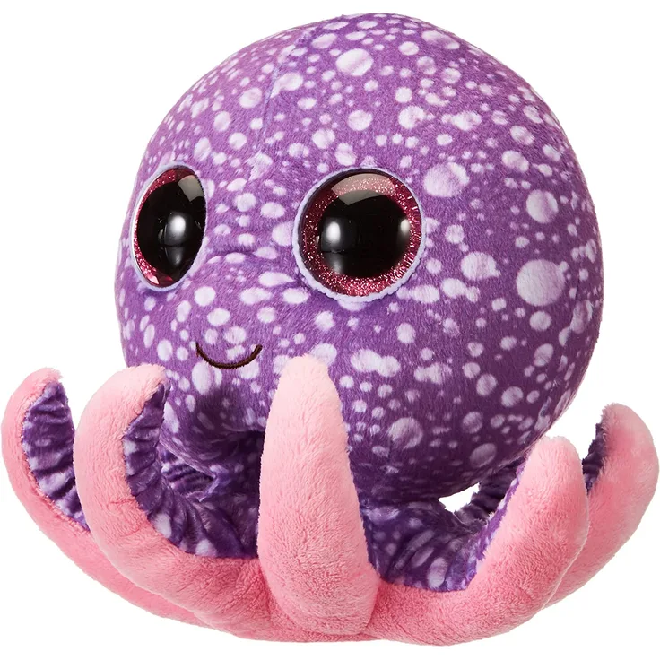Carletto Ty 34104 TY 34104-Legs Buddy-Octopus mit Glitzeraugen, groß, 24 cm, pink/violett