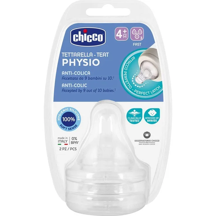 Chicco 20335-Pacifier PERFECT5 FAST FLOW 4 M + 2PCS