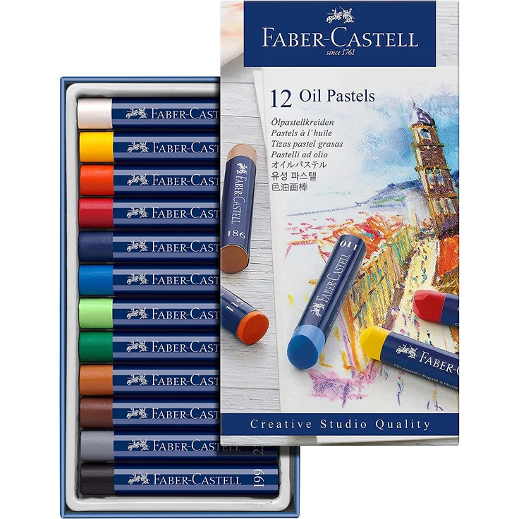 faber-Castell 12er Etui Ölpastellkreide STUDIO-Qualität – Bild 1