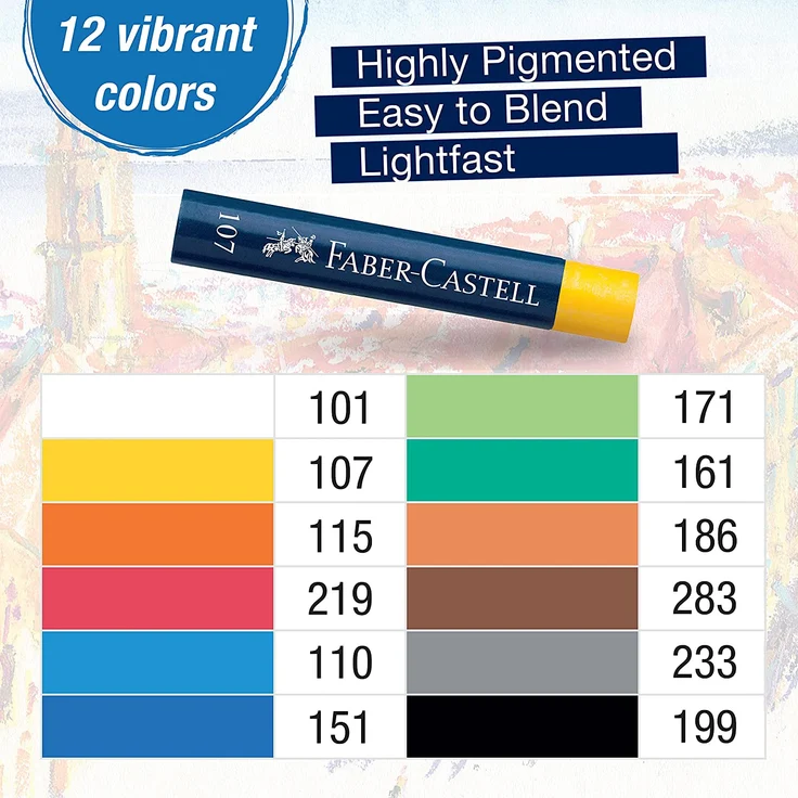 faber-Castell 12er Etui Ölpastellkreide STUDIO-Qualität – Bild 2