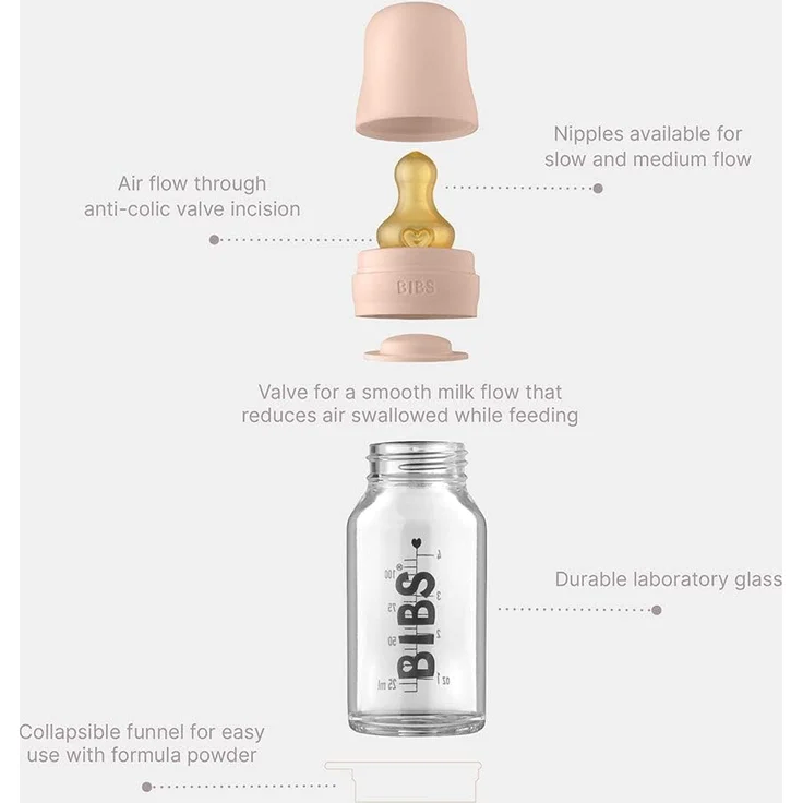 Bibs BIBS - Anti-colic Glass Bottle for Babies 225 ml WOODCHUCK – Bild 4