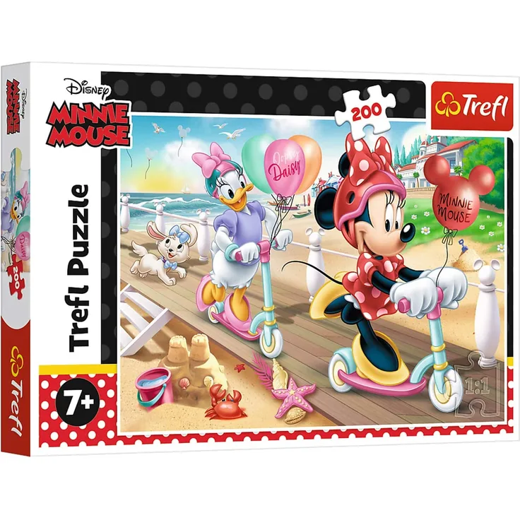 Trefl, Puzzle, Minnie am Strand, Disney Minnie, 200 Teile, für Kinder ab 7 Jahren