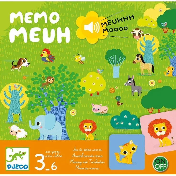 DJECO Action und Spiegelungen Lernspiele DJECOSpiel Memo Meuh, Mehrfarbig (15)