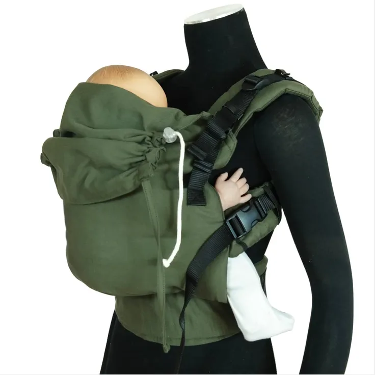 Didymos DidyFix Babytrage - Fullbuckle Tragehilfe in Olive - für Neugeborene ab Geburt von 50-86 cm - ergonomische Sitzhaltung - Bauchtrage - Hüfttrage - Rückentrage