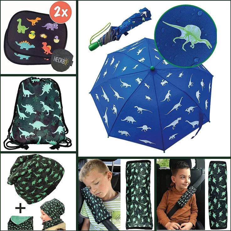 HECKBO® 1x Auto Gurtschutz Sicherheitsgurt Schulterpolster Gurtschoner Schulterkissen Autositze Fahrrad Fahrradsitz Gurtpolster für Kinder Jungen/Jungs mit Dino Dinosaurier - Preisvergleich – Bild 7