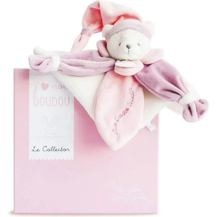 Doudou - Schmusetuch Bär,rosa 24cm