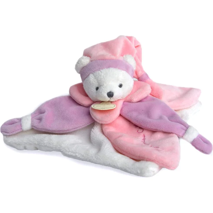 Doudou - Schmusetuch Bär,rosa 24cm – Bild 2