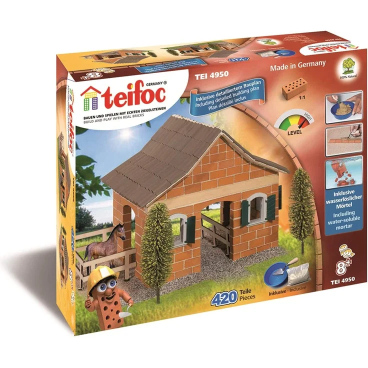 Teifoc T4950 Steinbaukästen-Konstruktionsspielzeug-Big Horse Stable, Multi Color – Bild 2