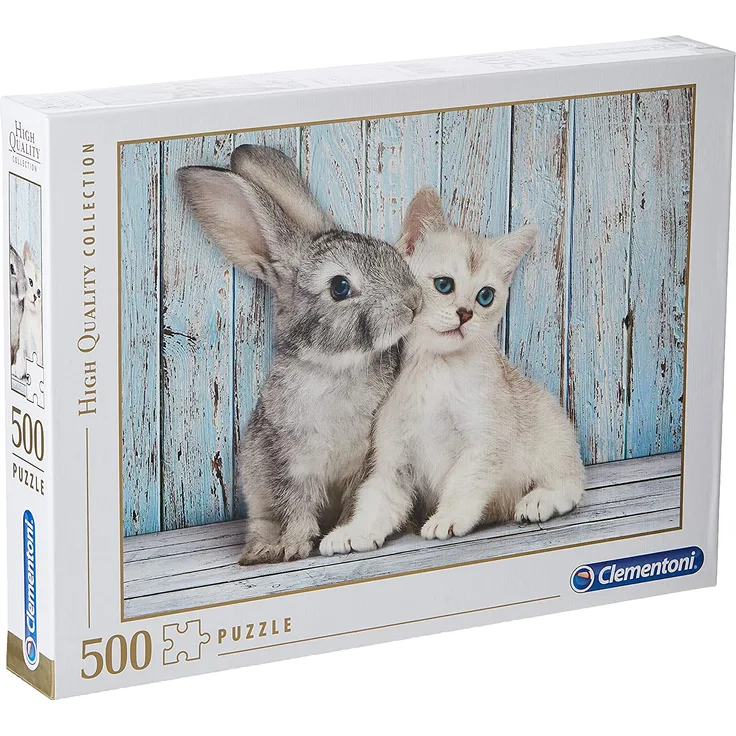 Clementoni 35004.9 - 500 T High Quality Collection, Katze und Hase, Klassische Puzzle