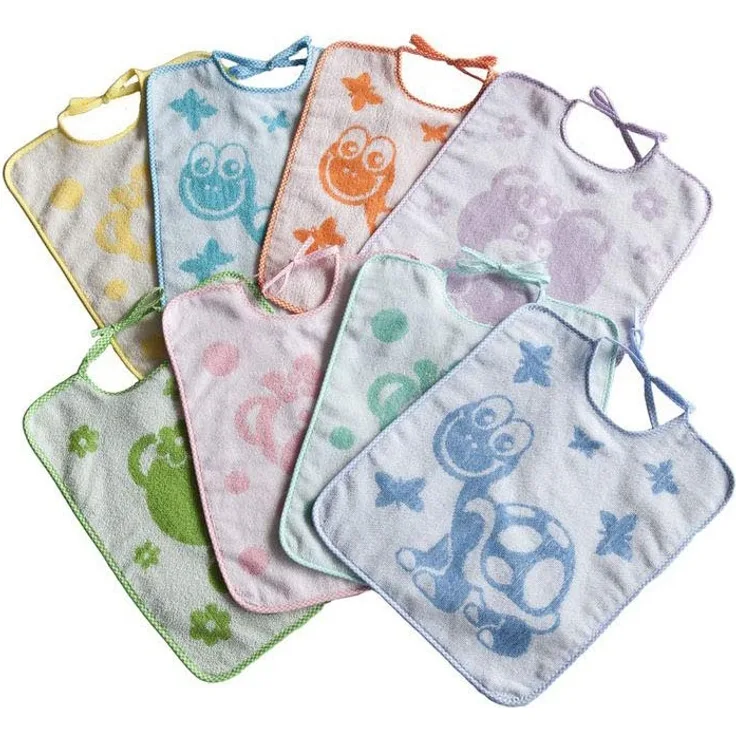 Bubabù Lätzchen Dumbo aus weichem Frottee Jacquard mit Schnürsenkeln