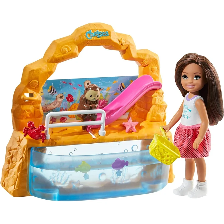 Barbie GHV75 - Club Chelsea Aquarium Spielset mit Puppe (brünett) und Zubehör, Spielzeug ab 3 Jahren – Bild 1