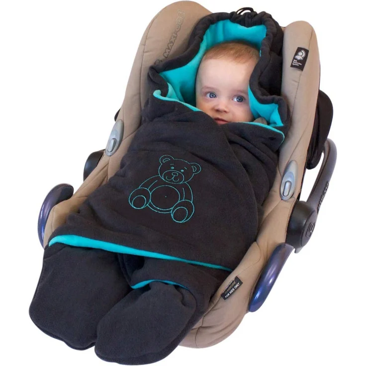 ByBoom Baby Winter-Einschlagdecke'Das Original mit dem Bären', Universal für Babyschale, Autositz, z.B. für Maxi-Cosi, Römer, für Kinderwagen, Buggy oder Babybett – Bild 4