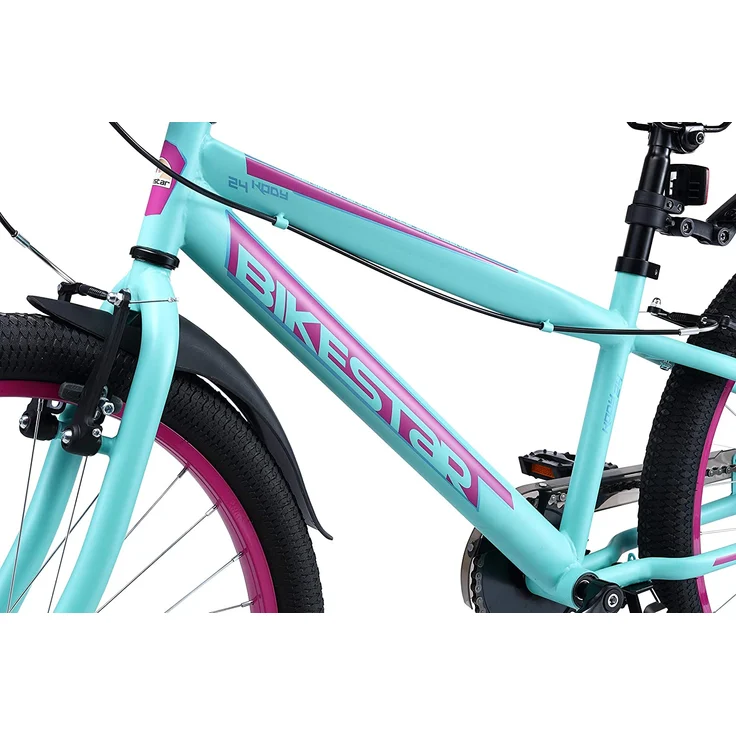 BIKESTAR Kinder Fahrrad ab 9 Jahre | 24 Zoll Urban Jungle Kinderrad | Türkis Berry – Bild 8