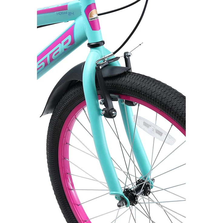 BIKESTAR Kinder Fahrrad ab 9 Jahre | 24 Zoll Urban Jungle Kinderrad | Türkis Berry – Bild 7