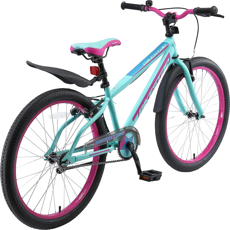 BIKESTAR Kinder Fahrrad ab 9 Jahre | 24 Zoll Urban Jungle Kinderrad | Türkis Berry – Bild 3