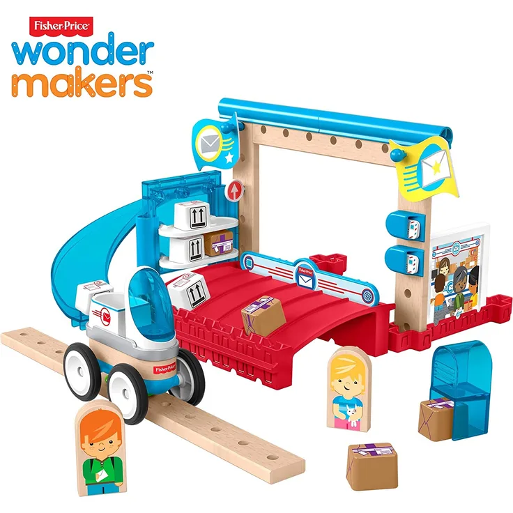 Fisher-Price GFJ14 - Wunder Werker Holzspielzeug Post Spielset aus FSC zertifiziertem Holz, Spielzeug ab 3 Jahren