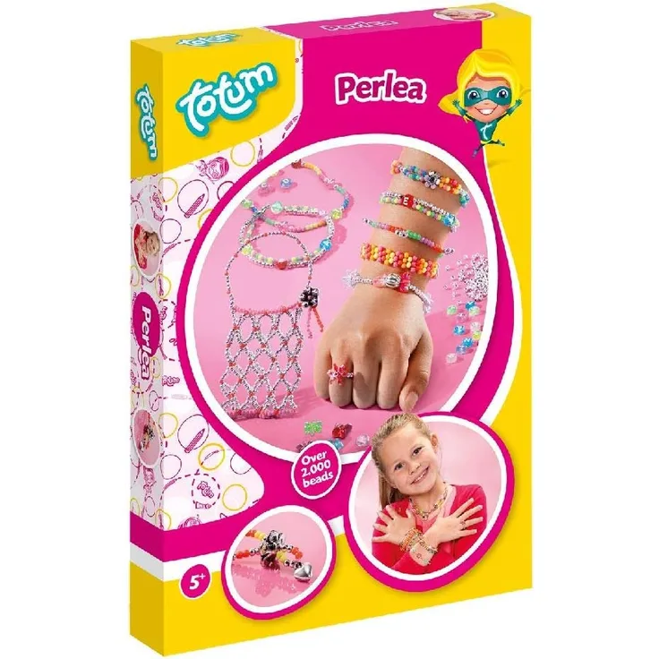 Totum Creativity Perlea Bastel-Set: Bastel Deine Perlenkreationen mit Gummibändern und Perlen