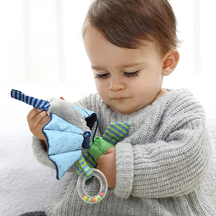 sigikid, Mädchen und Jungen, Aktiv-Anhänger Fledermaus mit Rassel, Baby bite me, Blau/Grün, 41013 – Bild 2