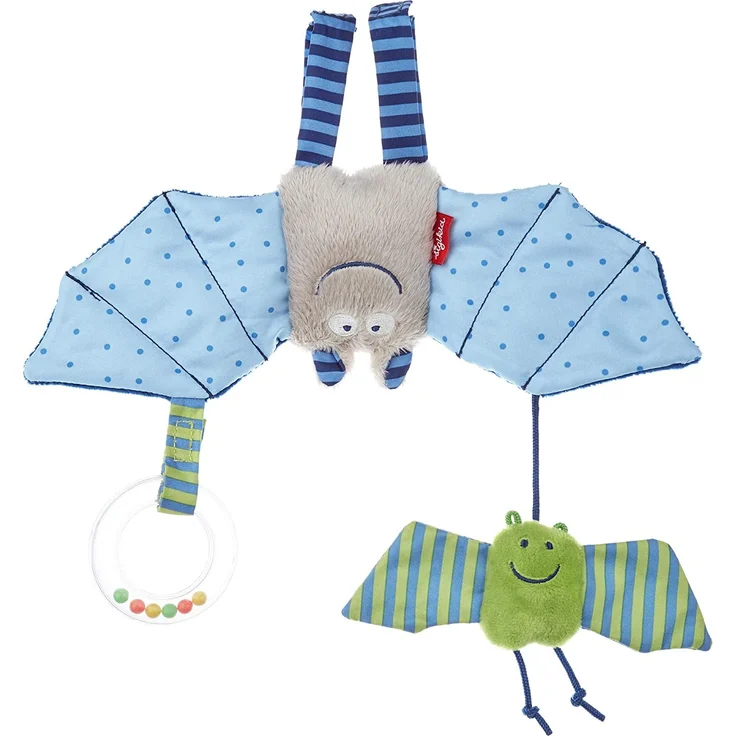 sigikid, Mädchen und Jungen, Aktiv-Anhänger Fledermaus mit Rassel, Baby bite me, Blau/Grün, 41013 – Bild 1