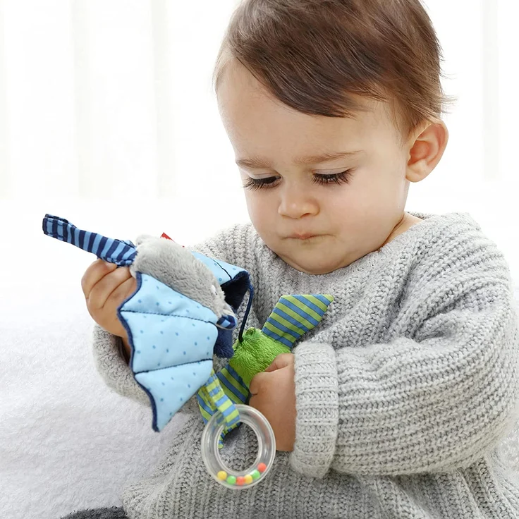 sigikid, Mädchen und Jungen, Aktiv-Anhänger Fledermaus mit Rassel, Baby bite me, Blau/Grün, 41013 – Bild 3