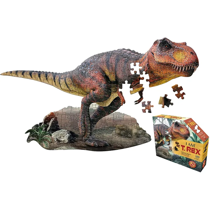 puzzlespiel t-rex 96 x 53 cm karton braun 100-teilig