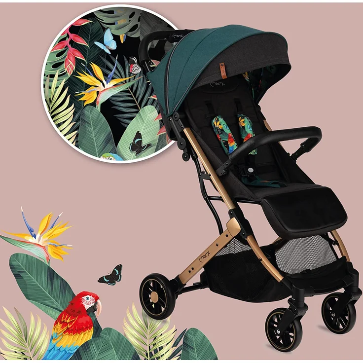 MOMI ESTELLE Kinderwagen für Kinder ab 6 Monat bis zu max körpergewicht von 15 kg, klappbar auf die Maße 65 x 51 x 21 cm, gewicht 7,5 kg, 5-Punkt-Sicherheitsgurt, koffer, grün – Bild 19