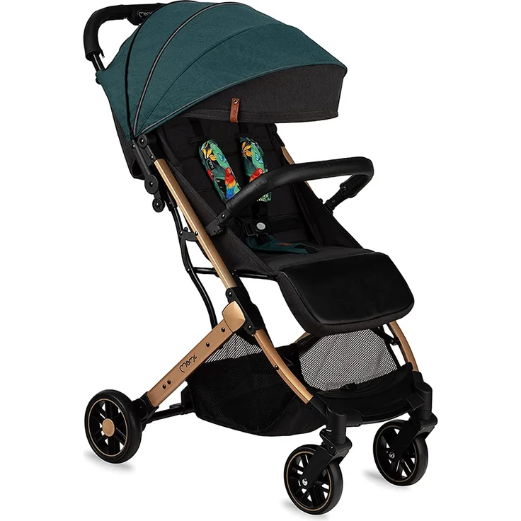 MOMI ESTELLE Kinderwagen für Kinder ab 6 Monat bis zu max körpergewicht von 15 kg, klappbar auf die Maße 65 x 51 x 21 cm, gewicht 7,5 kg, 5-Punkt-Sicherheitsgurt, koffer, grün – Bild 10