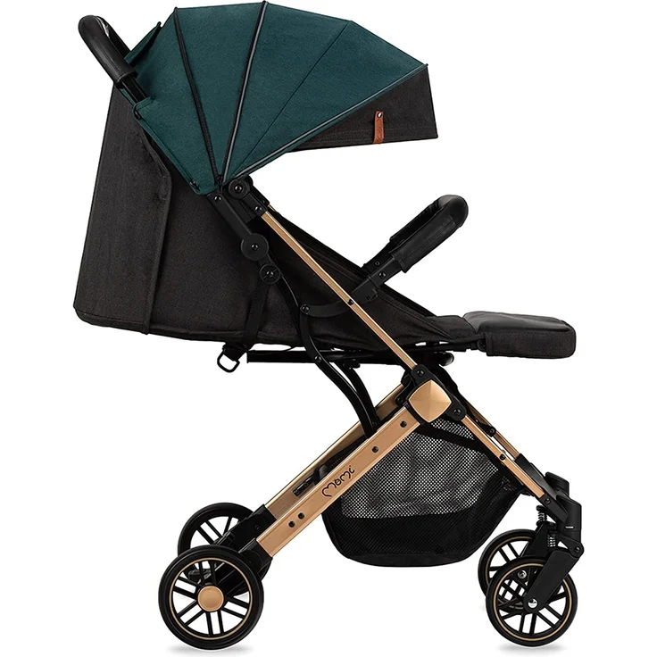 MOMI ESTELLE Kinderwagen für Kinder ab 6 Monat bis zu max körpergewicht von 15 kg, klappbar auf die Maße 65 x 51 x 21 cm, gewicht 7,5 kg, 5-Punkt-Sicherheitsgurt, koffer, grün – Bild 12