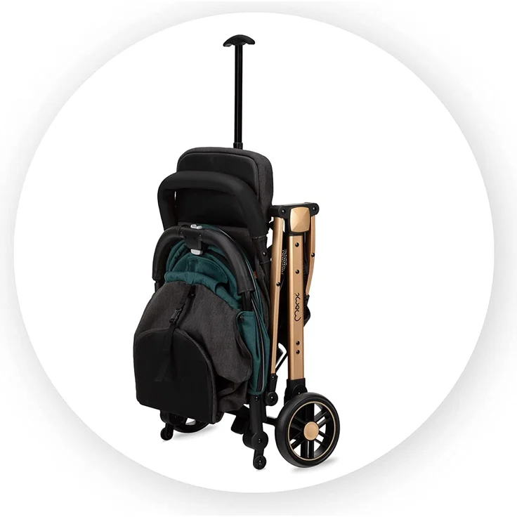 MOMI ESTELLE Kinderwagen für Kinder ab 6 Monat bis zu max körpergewicht von 15 kg, klappbar auf die Maße 65 x 51 x 21 cm, gewicht 7,5 kg, 5-Punkt-Sicherheitsgurt, koffer, grün – Bild 7