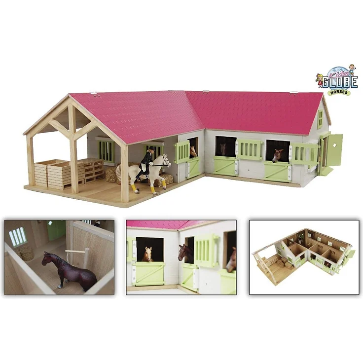 Kids Globe Pferdestall 1:24 Rosa – Bild 3
