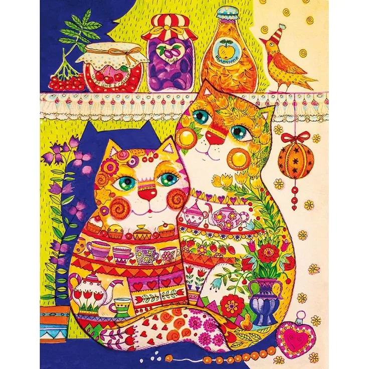 DaVici Puzzle - Katzen im Kämmerchen
