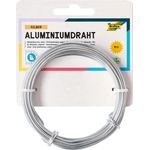 folia 79660 - Aluminiumdraht, Basteldraht in silber, 2 mm x 5 m, besonders leicht formbar, für Bastelarbeiten und zur Dekoration
