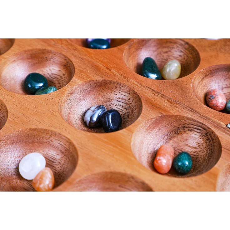 ROMBOL HUS BAO, Steinchenspiel, Bohnenspiel, Halbedelsteine, Mancala, Kalah. – Bild 4