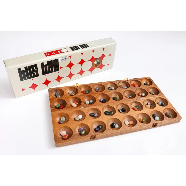 ROMBOL HUS BAO, Steinchenspiel, Bohnenspiel, Halbedelsteine, Mancala, Kalah. – Bild 2