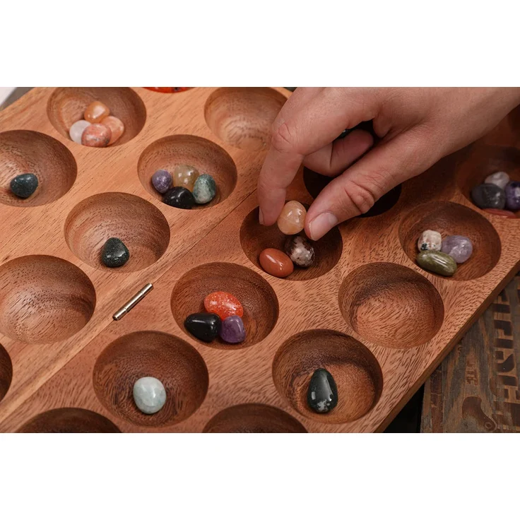 ROMBOL HUS BAO, Steinchenspiel, Bohnenspiel, Halbedelsteine, Mancala, Kalah. – Bild 8