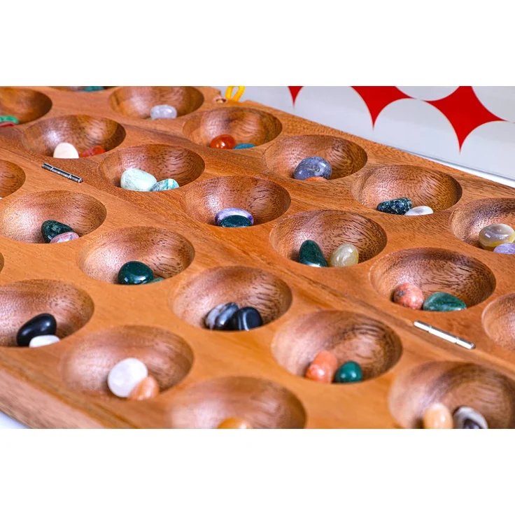 ROMBOL HUS BAO, Steinchenspiel, Bohnenspiel, Halbedelsteine, Mancala, Kalah. – Bild 3