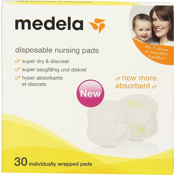 Medela Einweg-Stilleinlagen, seidenweich, hygienisch, saugfähig, 30 Stück