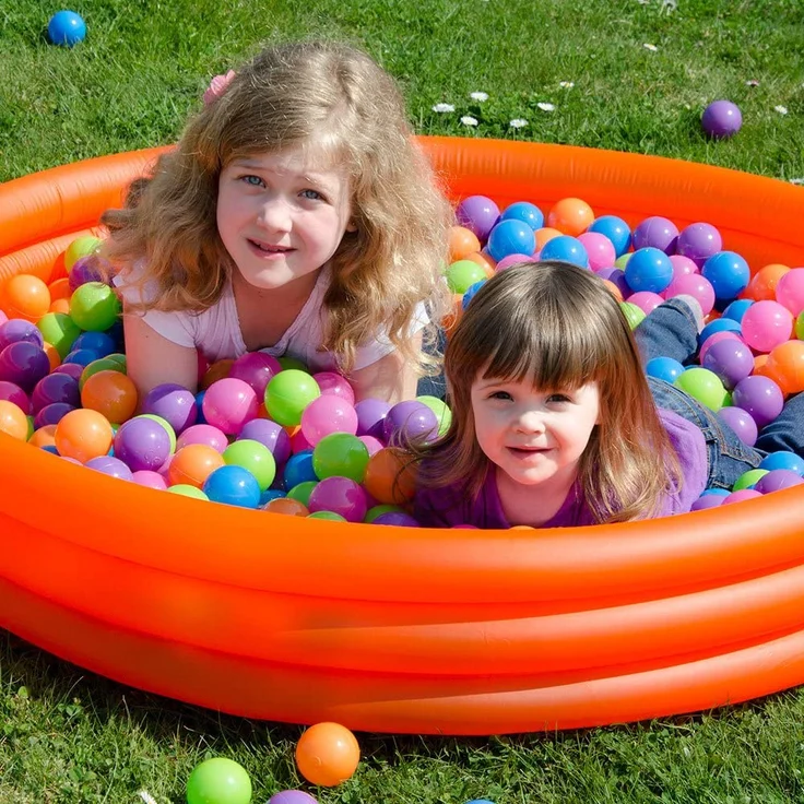 100 bunte Bälle für Bällebad 5,5cm Babybälle Plastikbälle Baby Spielbälle Pastell – Bild 6