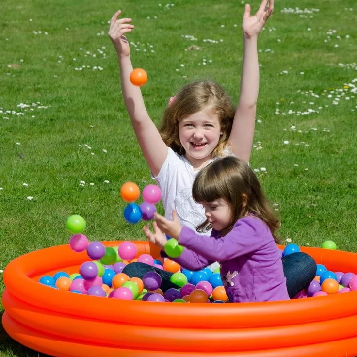 100 bunte Bälle für Bällebad 5,5cm Babybälle Plastikbälle Baby Spielbälle Pastell – Bild 4