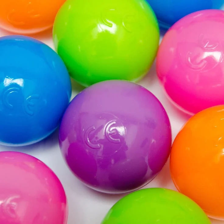 100 bunte Bälle für Bällebad 5,5cm Babybälle Plastikbälle Baby Spielbälle Pastell – Bild 2
