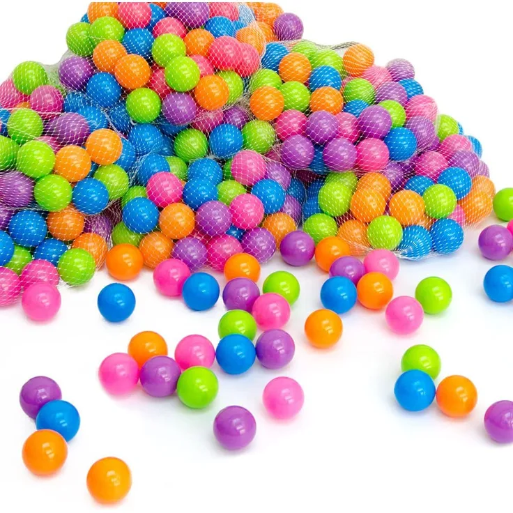 100 bunte Bälle für Bällebad 5,5cm Babybälle Plastikbälle Baby Spielbälle Pastell
