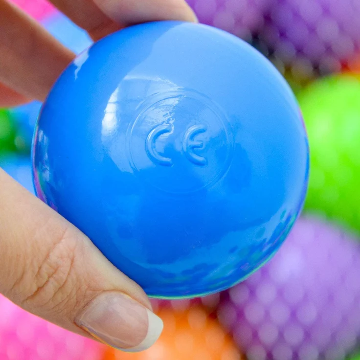 100 bunte Bälle für Bällebad 5,5cm Babybälle Plastikbälle Baby Spielbälle Pastell – Bild 8