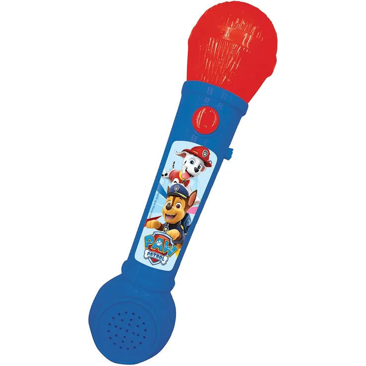Lexibook MIC80PA Paw Patrol Aufleuchtendes Mikrofon für Kinder, musikalisches Spiel, eingebauter Lautsprecher, Lichteffekte, inklusive Demo-Melodien, blau/rot