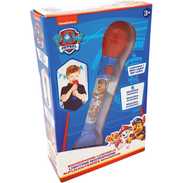 Lexibook MIC80PA Paw Patrol Aufleuchtendes Mikrofon für Kinder, musikalisches Spiel, eingebauter Lautsprecher, Lichteffekte, inklusive Demo-Melodien, blau/rot – Bild 5
