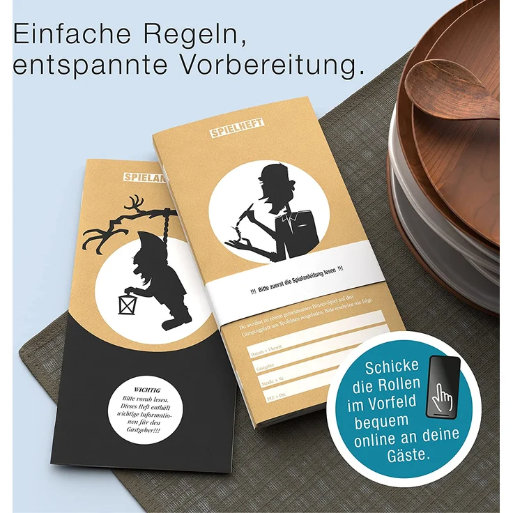 Culinario Mortale® – Dauercamper, Dosenbier und eine Leiche - Krimidinner für Zuhause für 6 bis 8 Personen / unterhaltsames Krimi Dinner für Zuhause / Krimispiele für Erwachsene / Krimidinner Spiel – Bild 3