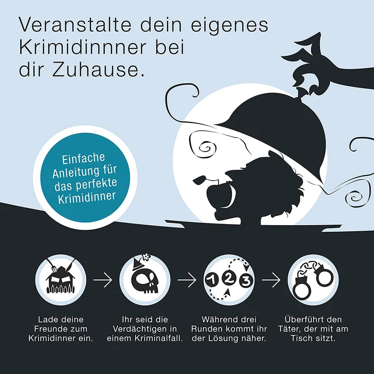 Culinario Mortale® – Dauercamper, Dosenbier und eine Leiche - Krimidinner für Zuhause für 6 bis 8 Personen / unterhaltsames Krimi Dinner für Zuhause / Krimispiele für Erwachsene / Krimidinner Spiel – Bild 2